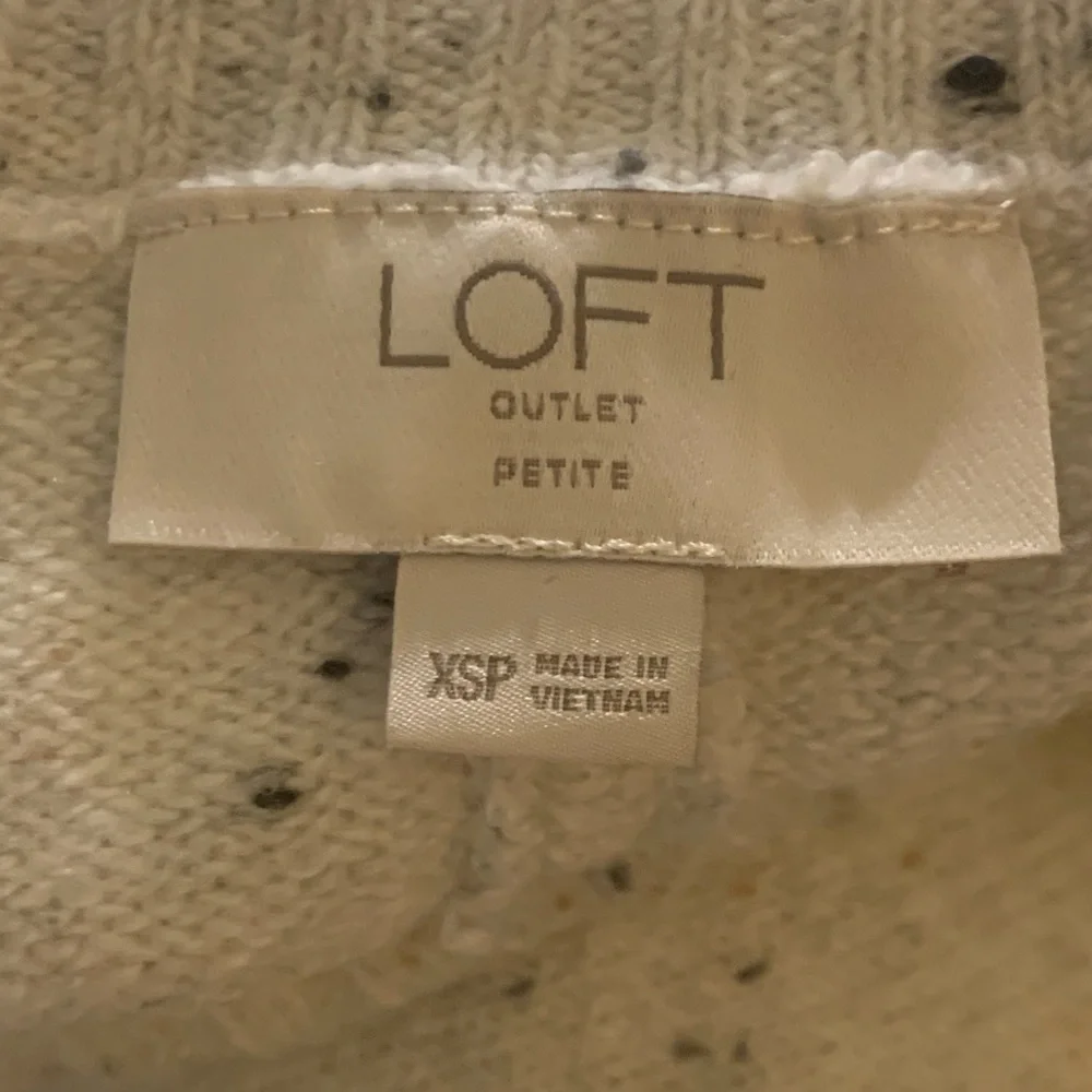 LOFT Cozy Warm Soft Oversized Speckled Cream‎ Turtleneck Sweater Poncho Size XSP